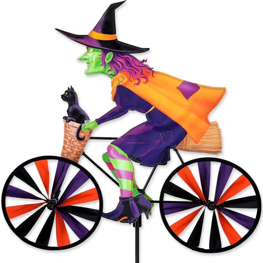 Halloween Witch Cat Bike Wind Spinner 20"