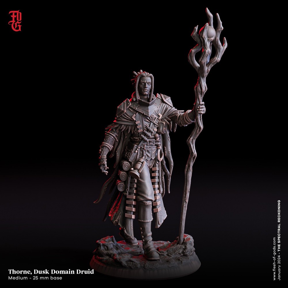 DnD Thorne Druid Mini 32mm Scale TTRPG