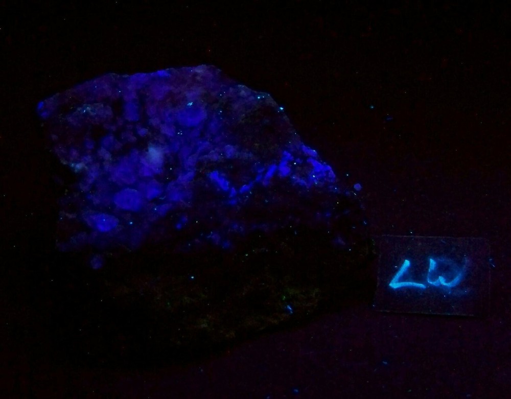 Fluorescent Fluorite Crystals w Aragonite Specimen
