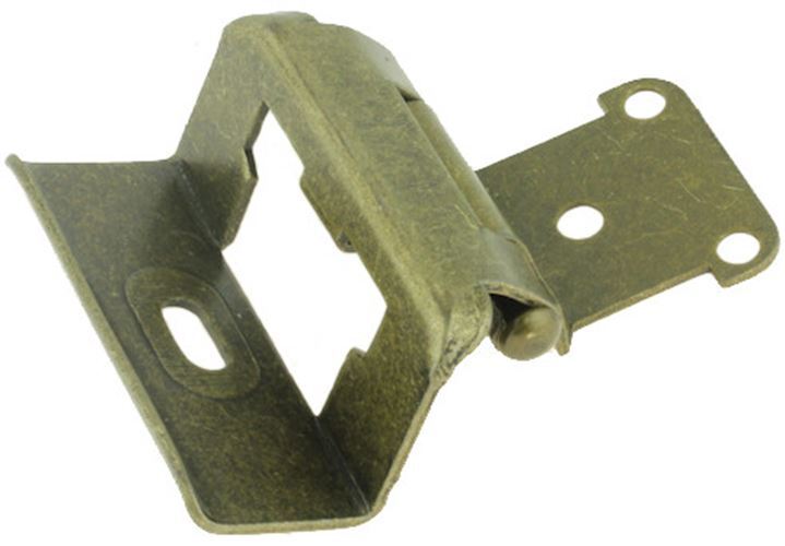 Pair 1/2" Overlay - Full Wraparound Hinge for 3/4" Frame - Antique Brass