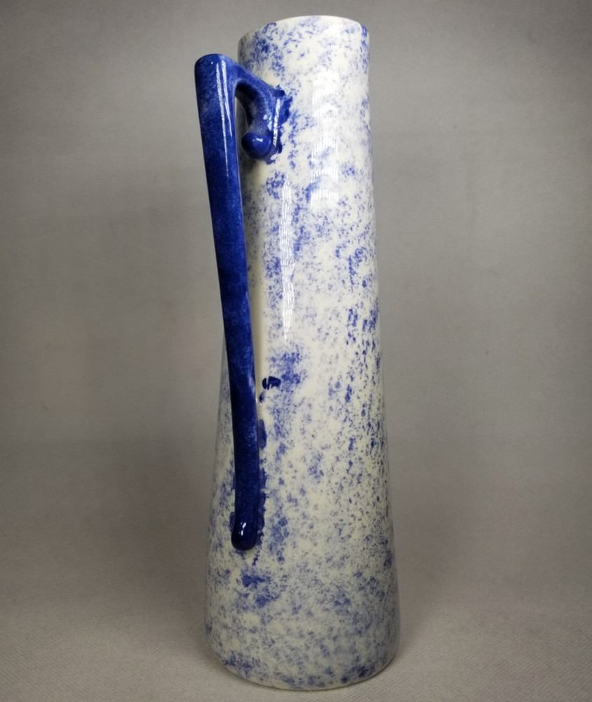 Blue & White Spongeware Stoneware Pitcher