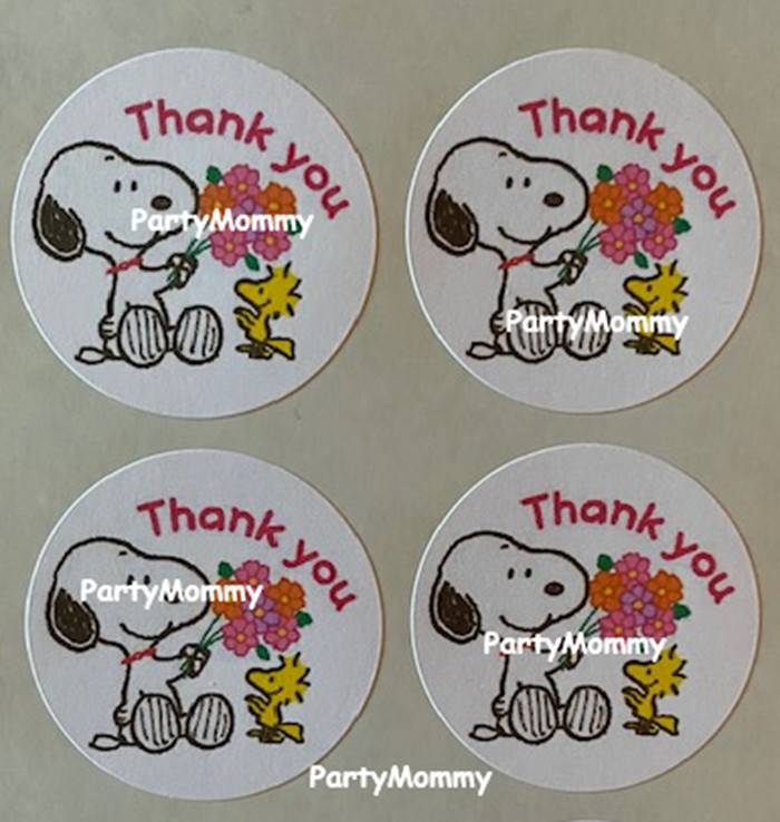 THANK YOU STICKERS, ENVELOPE SEALS, LABELS, 1.5", (30) ROUND, TAGS, BEAGLE