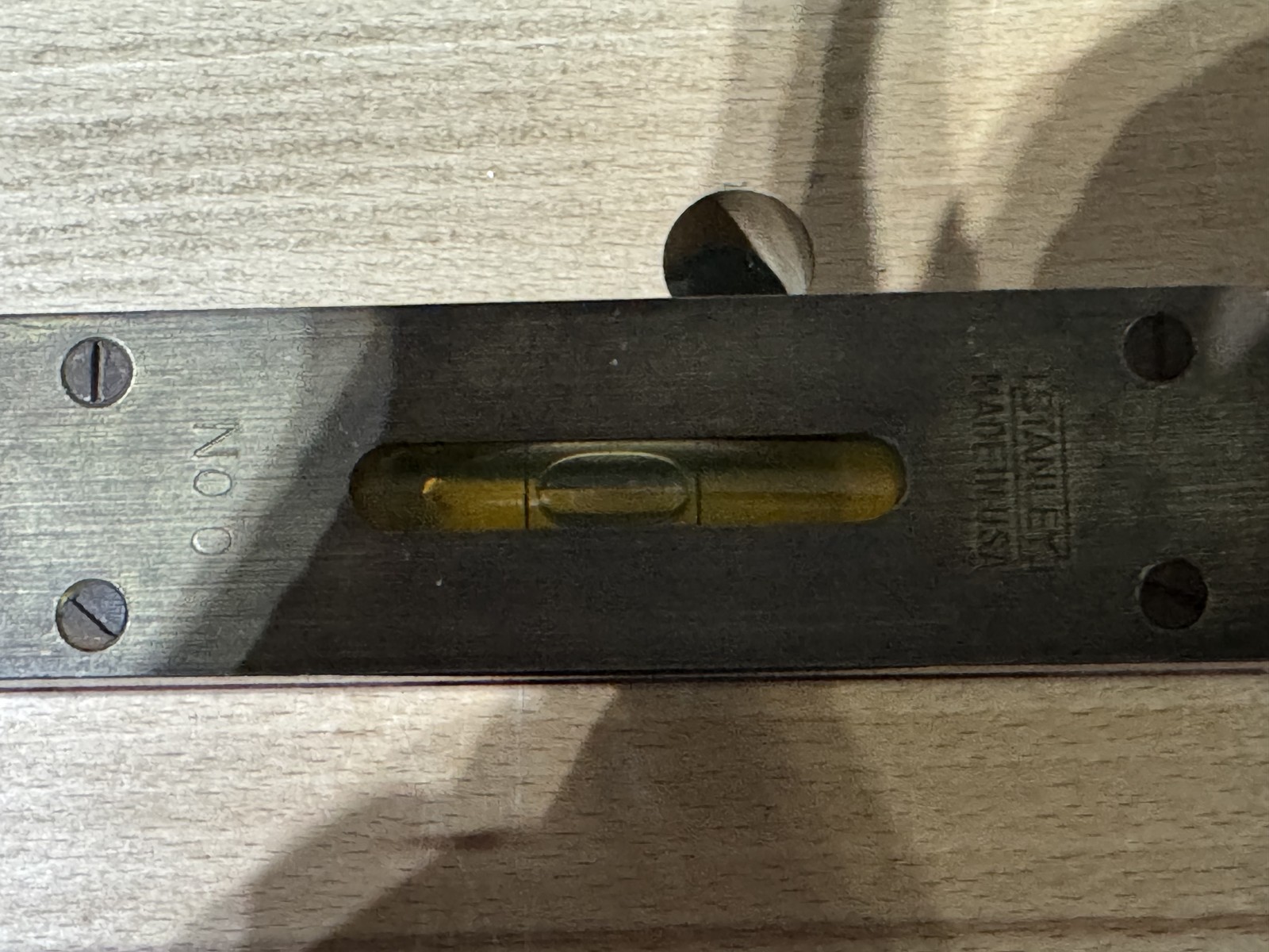 Vintage Stanley Wood Level Genuine Cherry Plumb & Level Tool Made in USA Antique