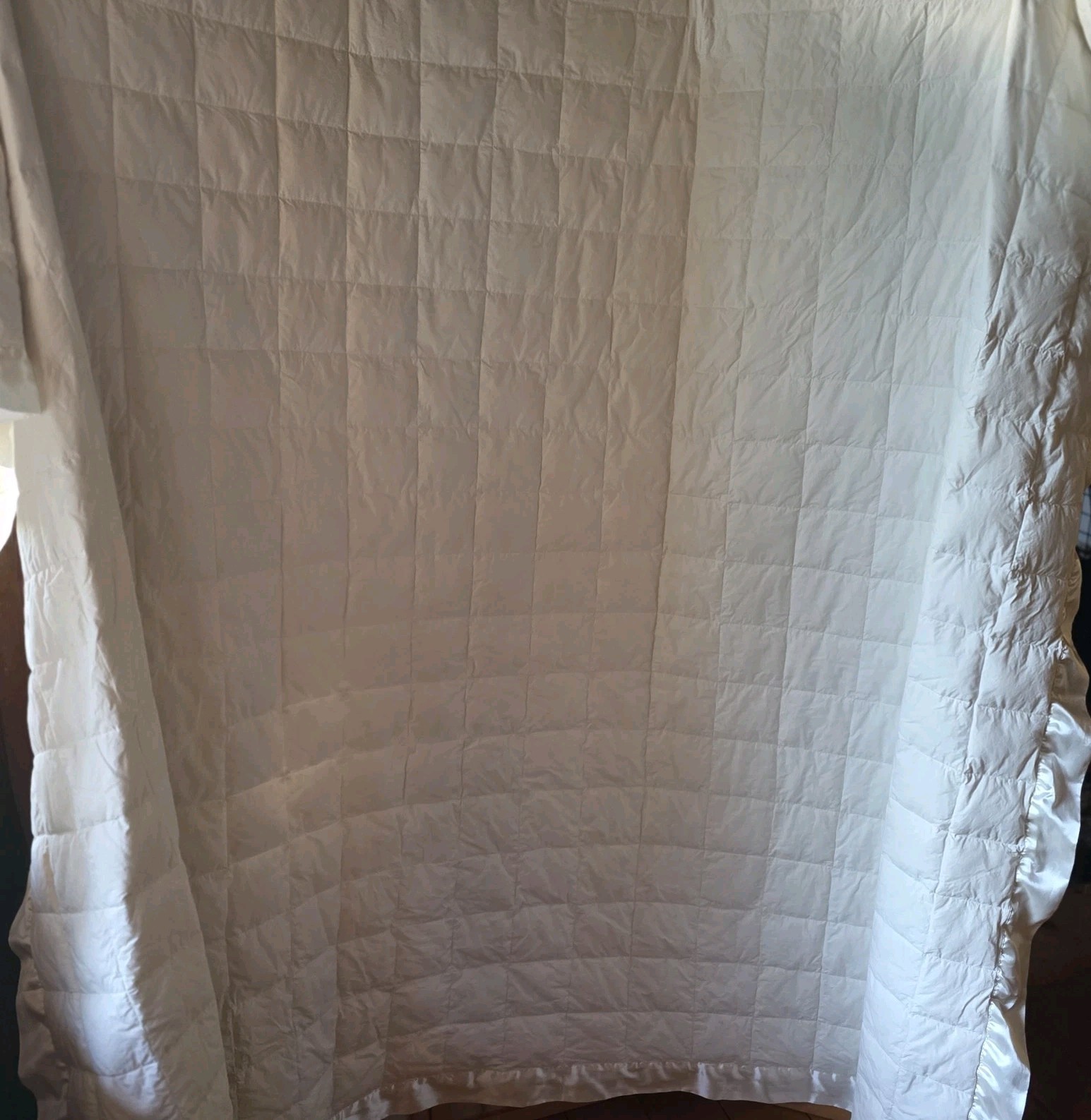 75+% Down Blanket/Duvet Insert By Belk 90x94" READ Queen/Full Ivory Satin Trim