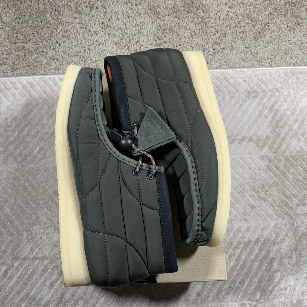 Clarks Wallabee Boot Olive Quilted Textile US 10.5
