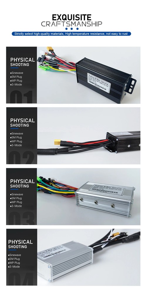 Three-Mode E-bike Sine Wave Controller 36V 48V 17/26/30/40A with LCD Display