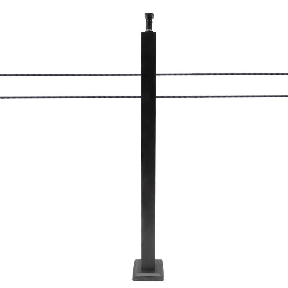 Cable Railing Post Deck Railing Kit 36"x2"x2" Black Post w/ Pre-Drilled Holes