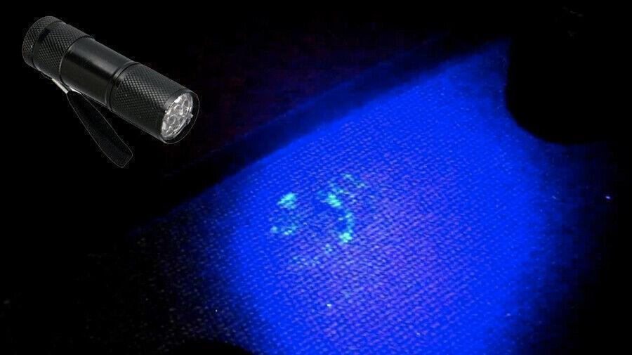 Sperm & Semen Detection Cheating Detector Kit Black Light Clothes Uv Lite Lab