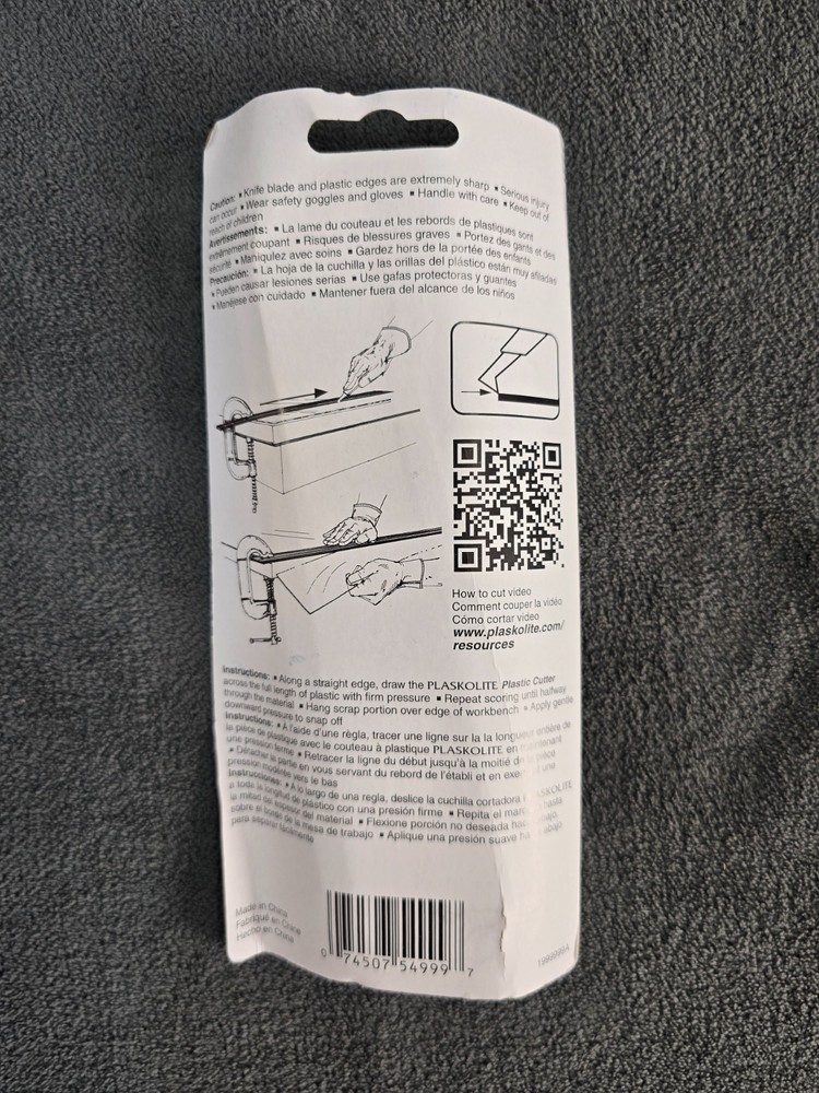 Plaskolite Plastic Sheet Scoring Tool