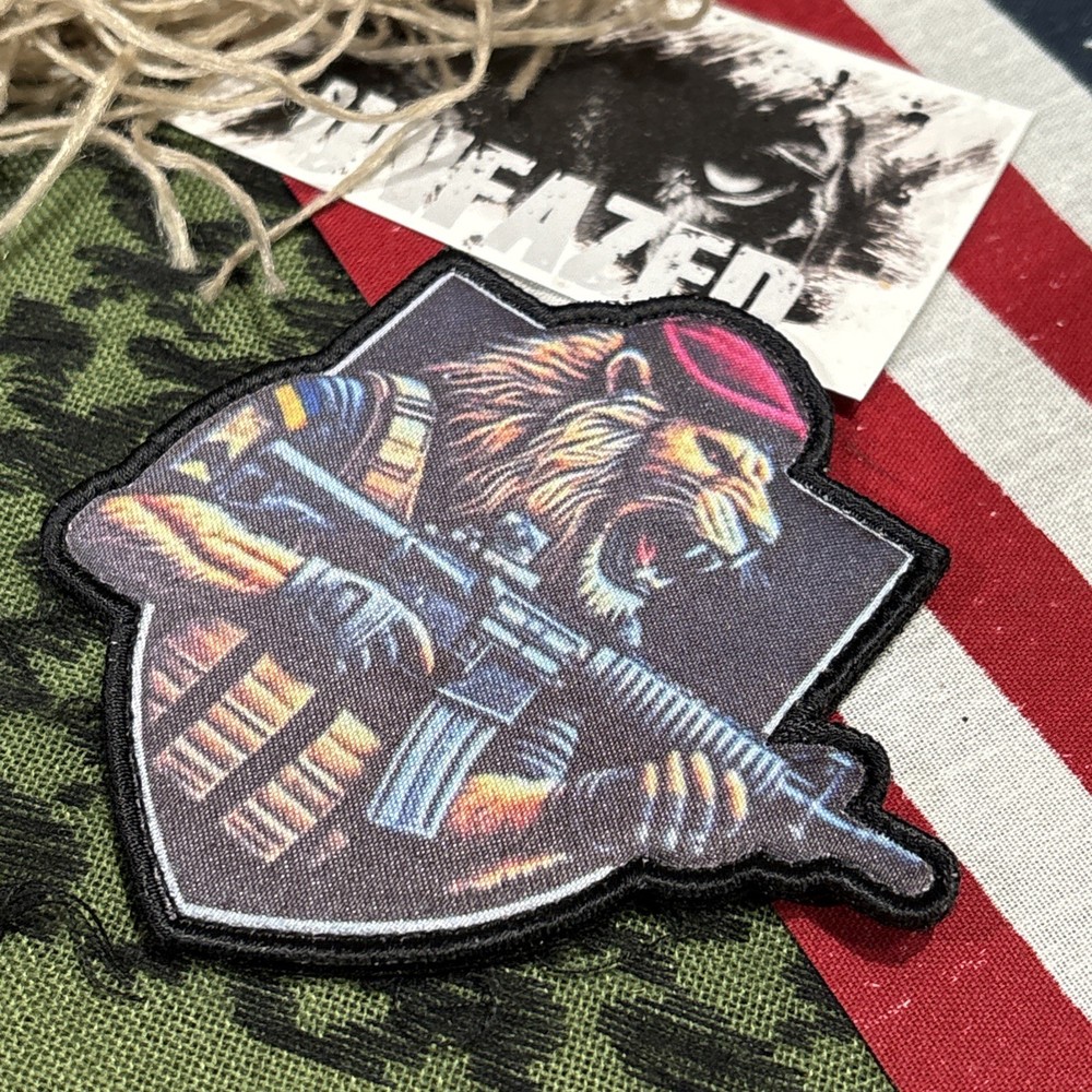 Lion Warrior Spirit Tactical Hook Loop Patch High Quality 3.5x3.5”
