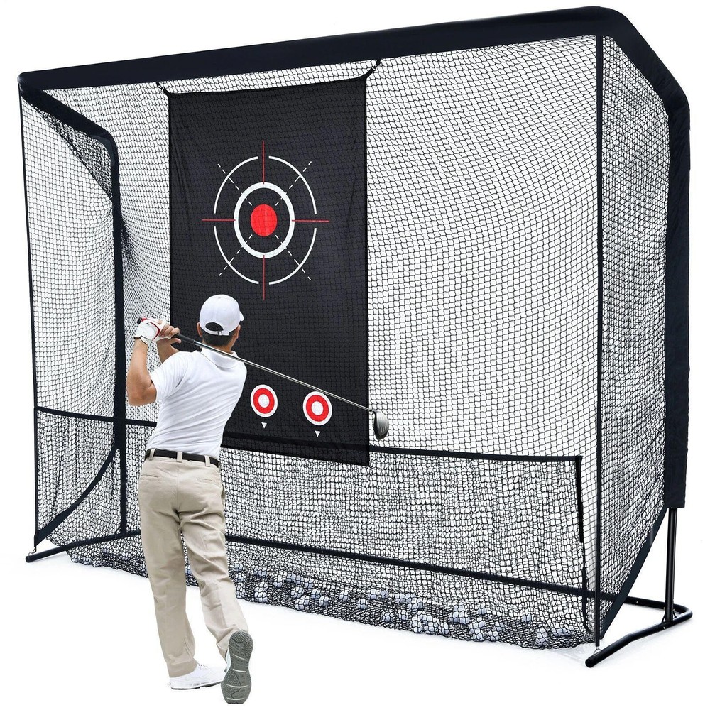 10x7ft Golf Practice Net w/ Target Cloth Driving Golf Hitting Training Net