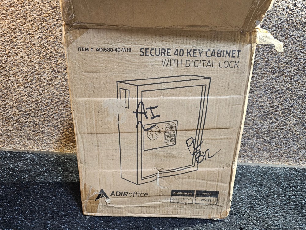 Adiroffice 40-Key Steel Digital Electronic Lock Wall-Mount Security Key Cabinet