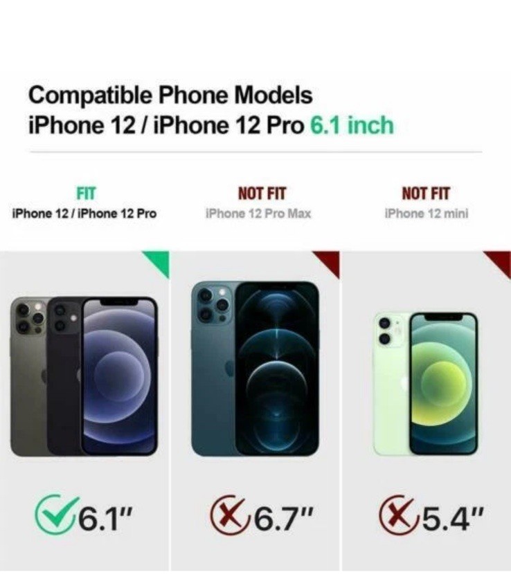 Poetic Shockproof For iPhone 12/12 Pro Case,Full Coverage Protective Cover Black