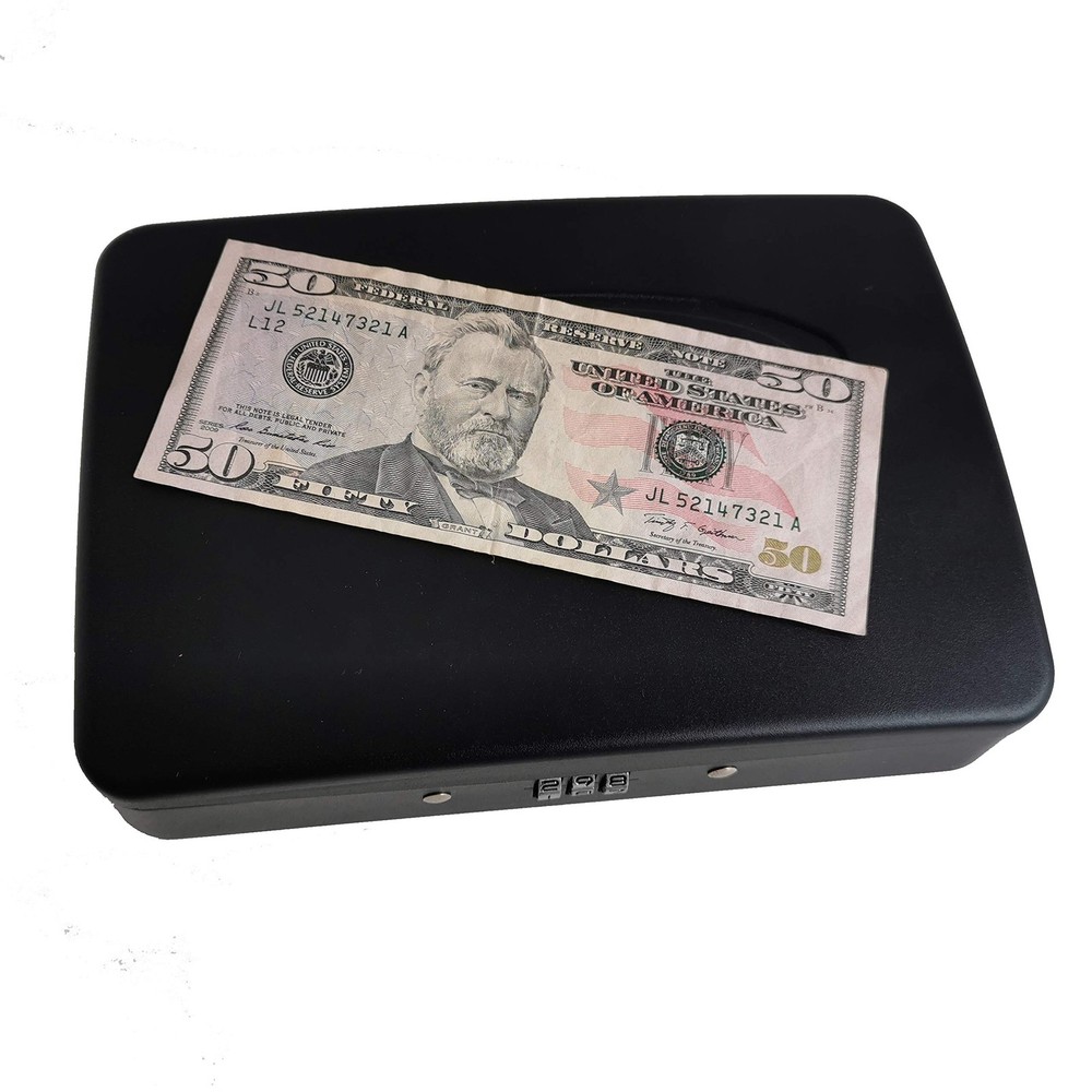 Portable Key Storage Lock Box,Travel Lockbox Safe with Combination Lock,Black