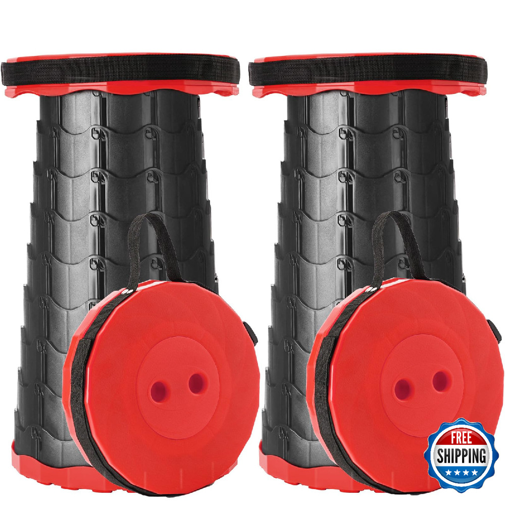 Doseno Upgraded Foldable Stool Set of 2, Portable Collapsible, Thickened