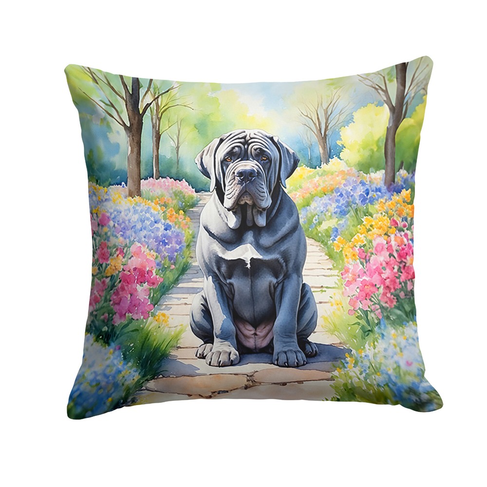 Neapolitan Mastiff Spring Garden Path Throw Pillow