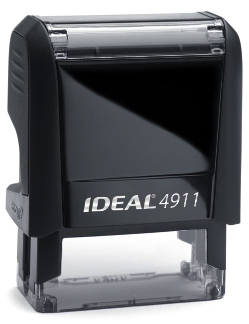 APPROVED text on IDEAL 4911 Self-inking Rubber Stamp, BLACK INK