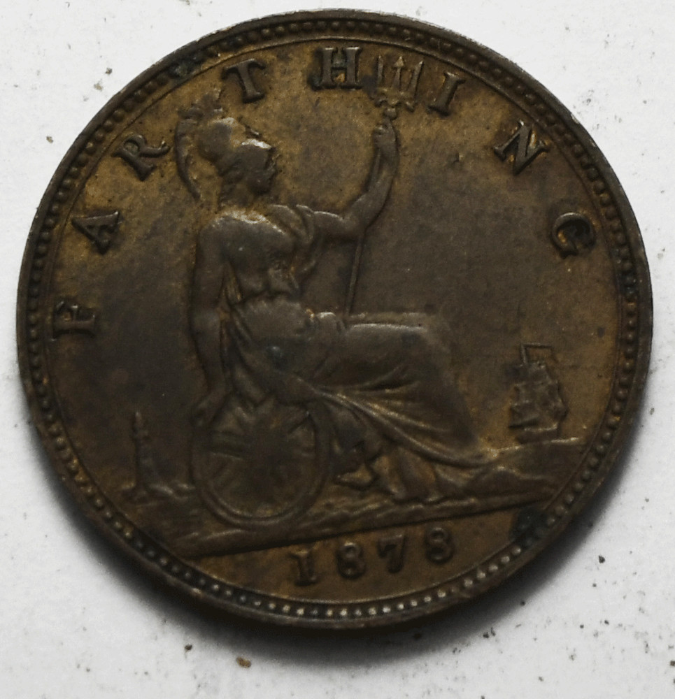 1878 Great Britain Farthing KM# 753
