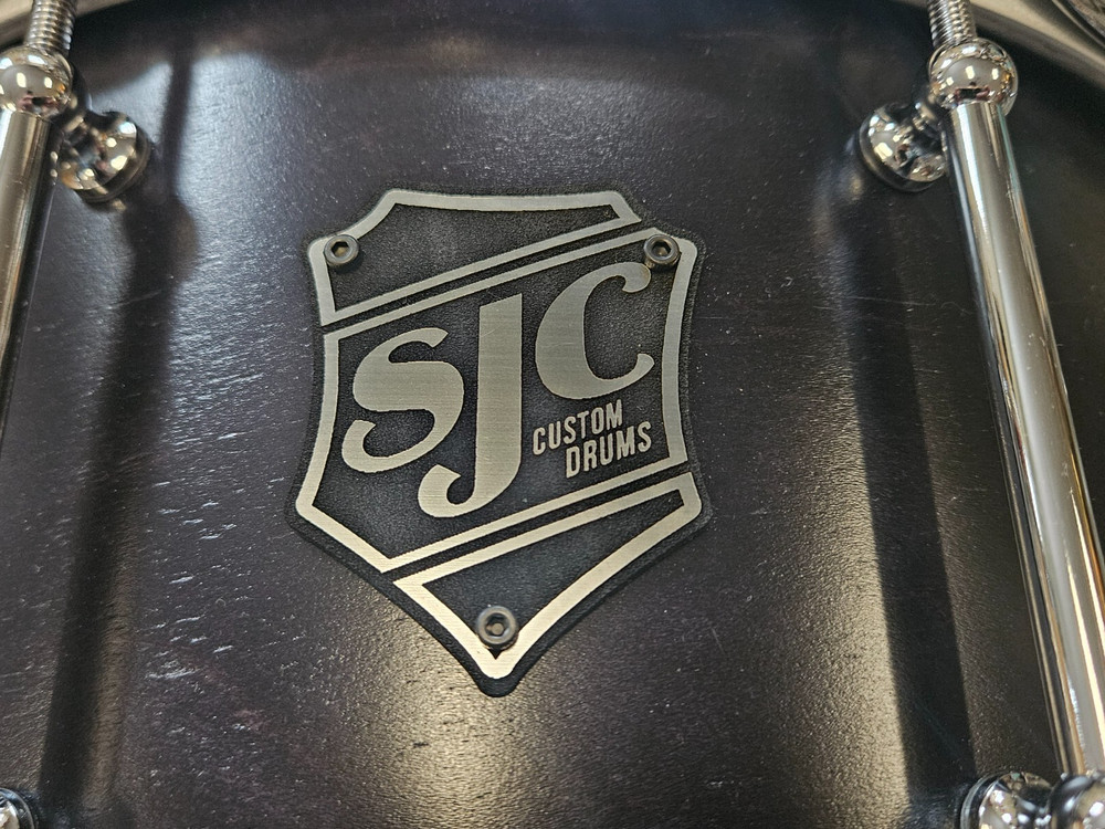 SJC 2023 Custom Maple 7x14 Black Lacquer with Chrome Hardware