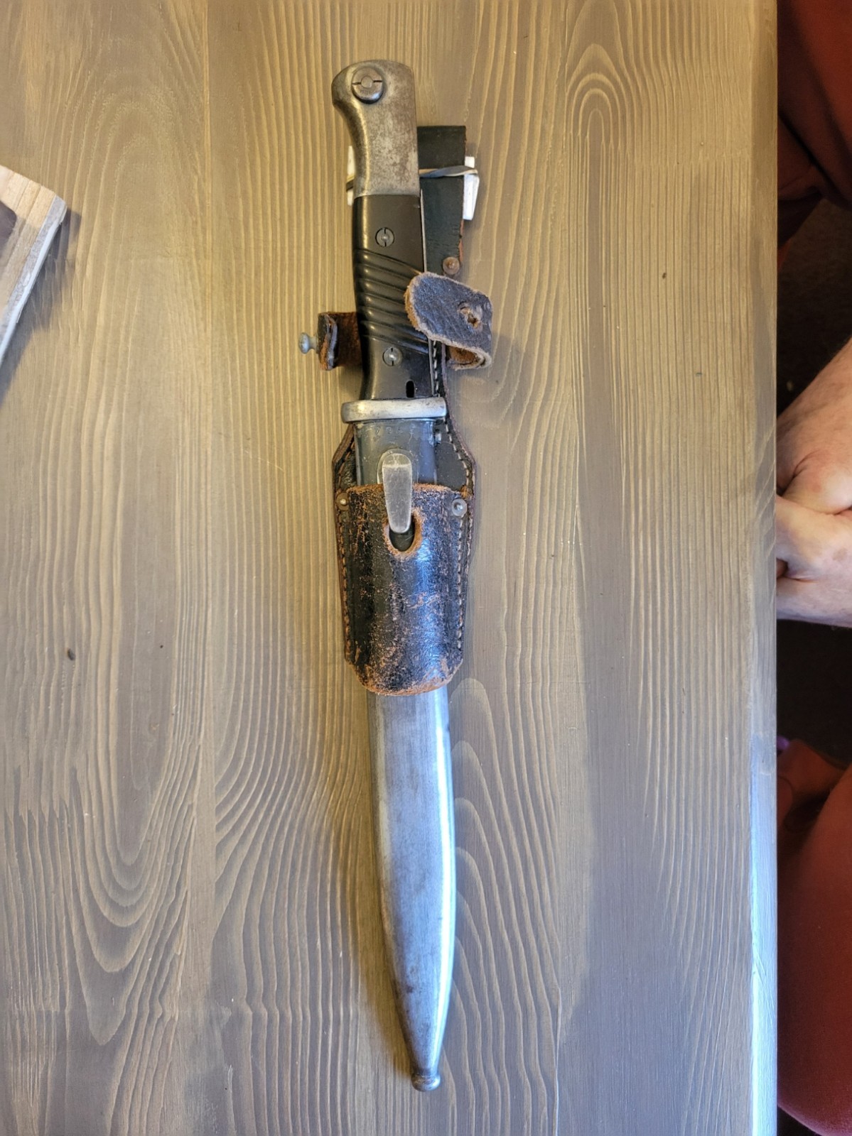 EXCELLENT WWII German K98 Combat Bayonet by WKC Matching Numbers w/Frog!