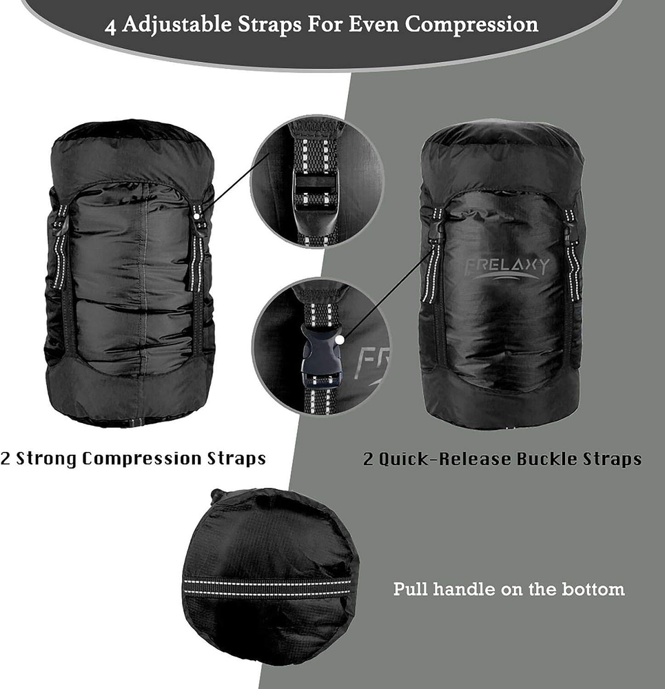 Frelaxy Compression Sack, 40% More Storage! X-Large, Black