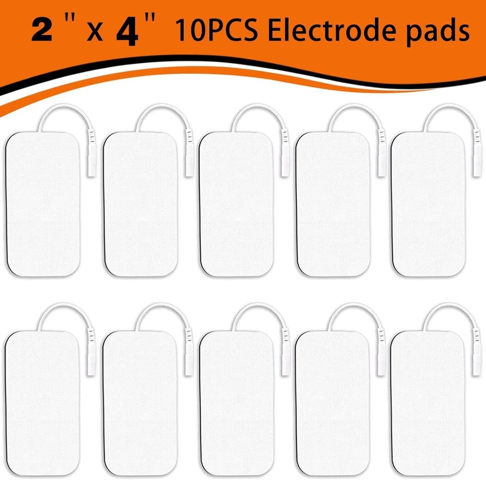 AUVON TENS Unit Pads 2X4 10 Pcs, 3rd Gen Latex-Free Rectangular Replacement Pads