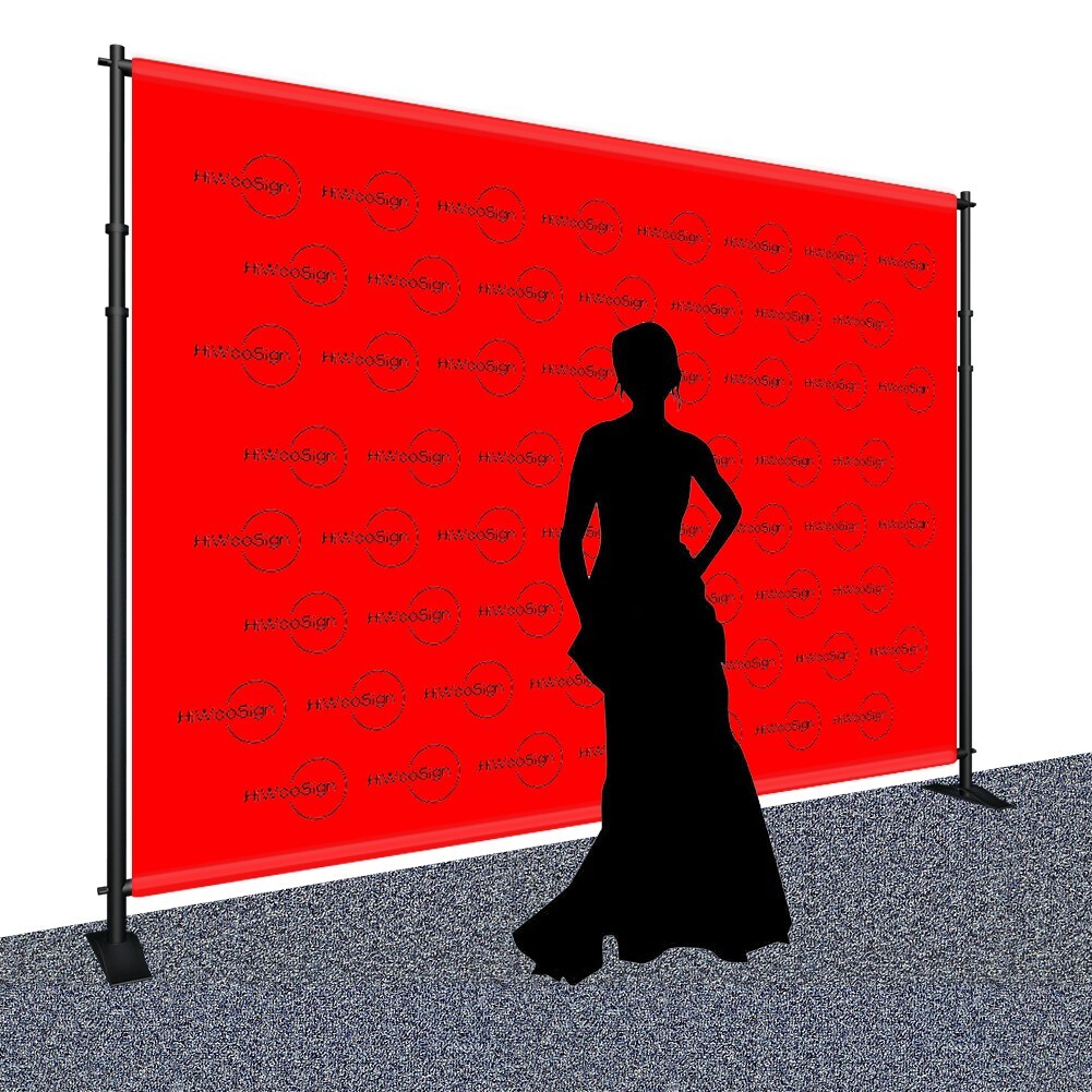 Heavy-Duty Tube Step and Repeat Backdrop Telescopic Banner Stand Adjustable 8x10