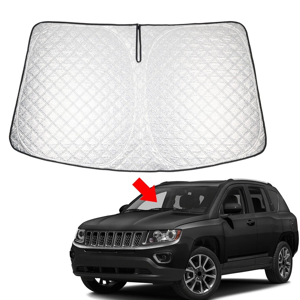 Car Foldable Windshield Sun Shade Visor Protector Custom For Jeep Compass 07-17