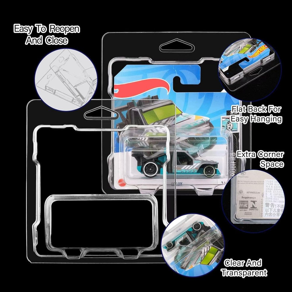 10Pack Protector For Hotwheels Matchbox Protective Case SHORT Card 1:64 Scale