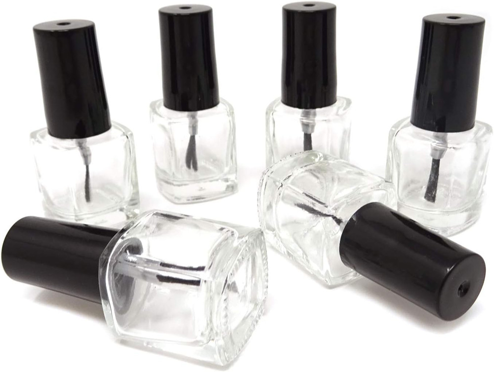6PCS 5Ml Empty Nail Polish Glass Bottles with Brush Cap