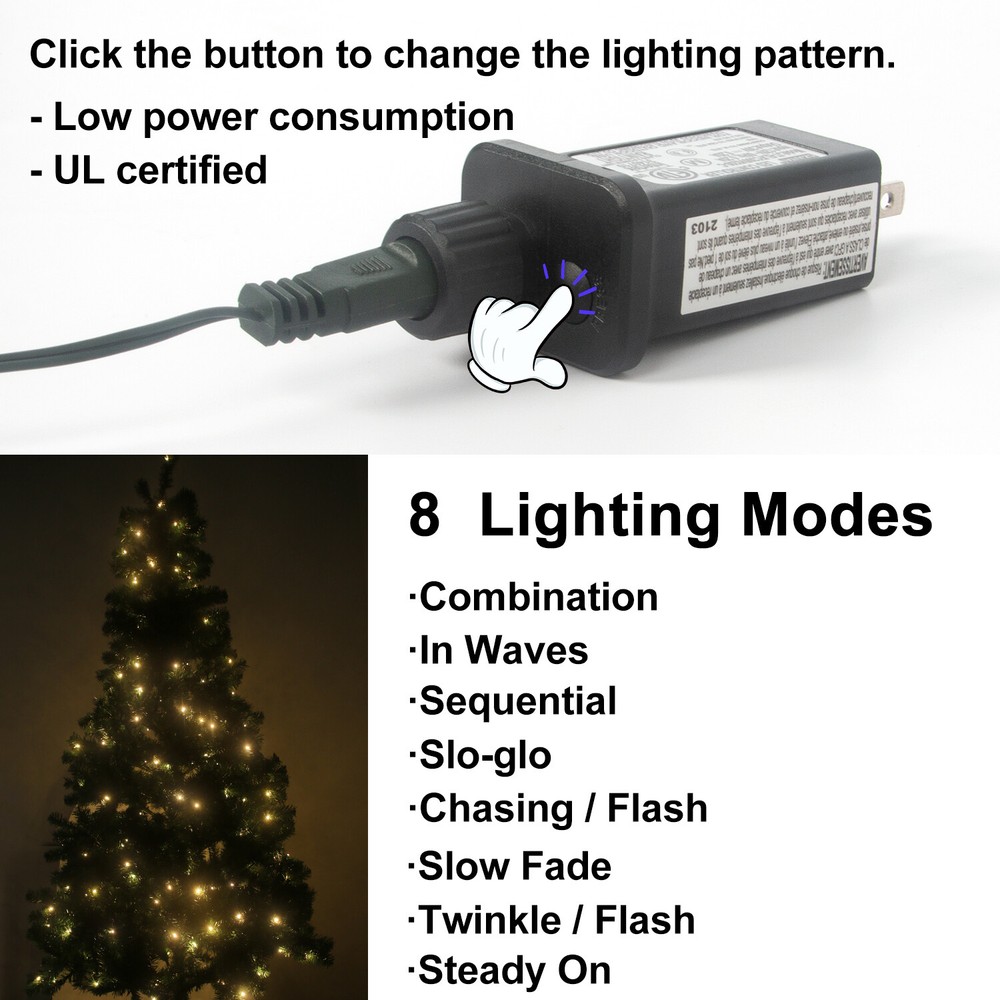 7Ft Prelit Christmas Tree Artificial Christmas Tree with 450 LED String Lights