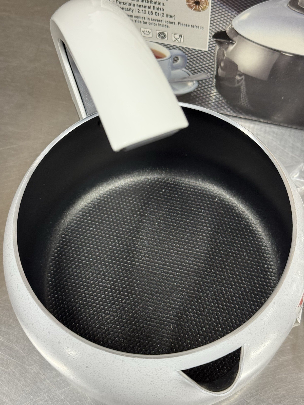 Vintage T-FAL Resistal Kettle Tea Pot White Speckled - 2 Quart - New