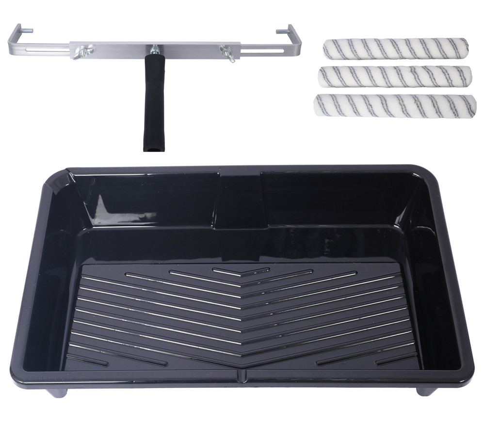 5PCS 18 Inch Paint Roller Kit Tray Paint Roller Sleeves Adjustable Roller Frame