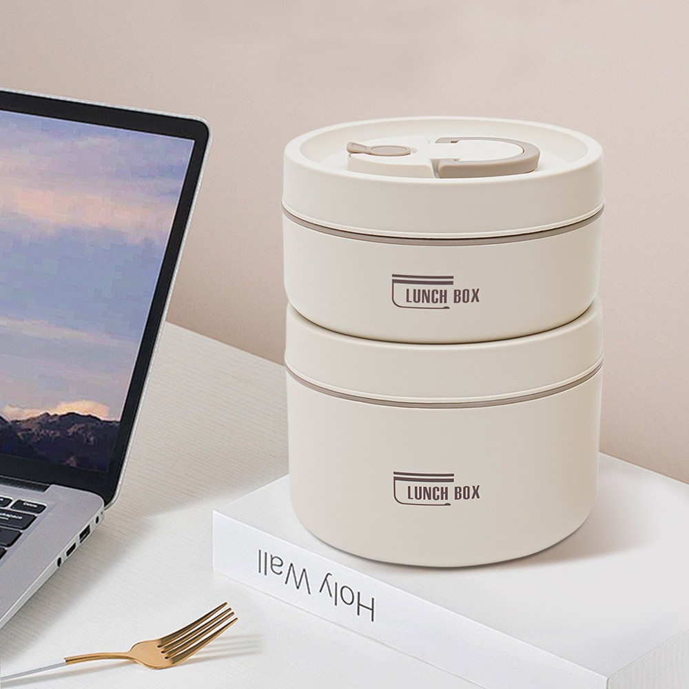 2PCS Stackable Lunch Boxes Lunch Container Set Off-White Food Storage Container