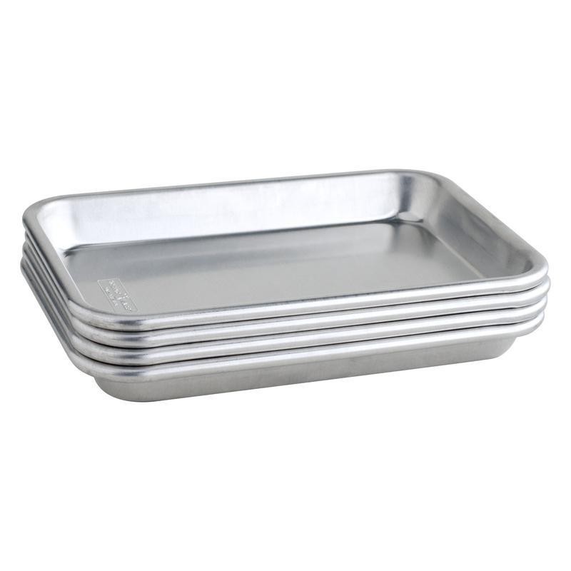 4 Pack Natural Aluminum Baking Sheets 1/8 Size Versatile Kitchen Tools New