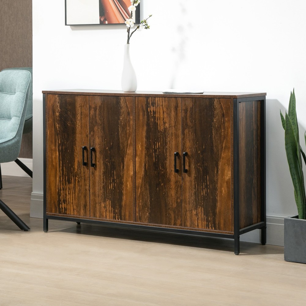 Industrial Sideboard Buffet Cabinet, Rustic Kitchen & Coffee Bar Storage