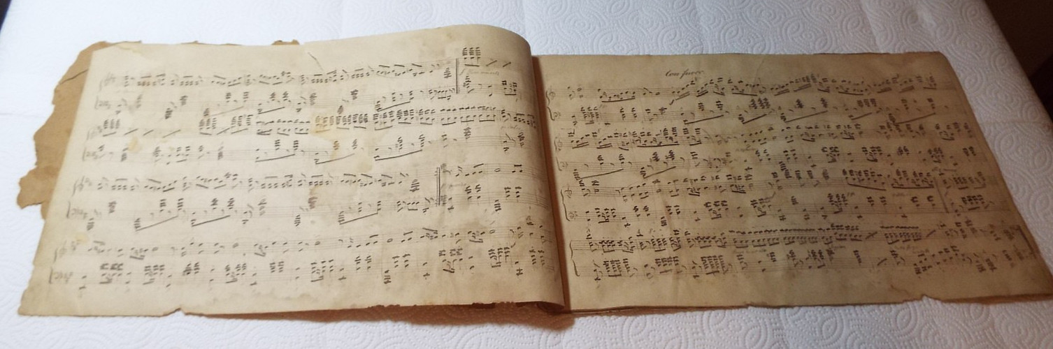 ANTIQUE 1800s HANDWRITTEN SHEET MUSIC WITH SIGNATURES GERMAN COMPOSERS READ!!!!