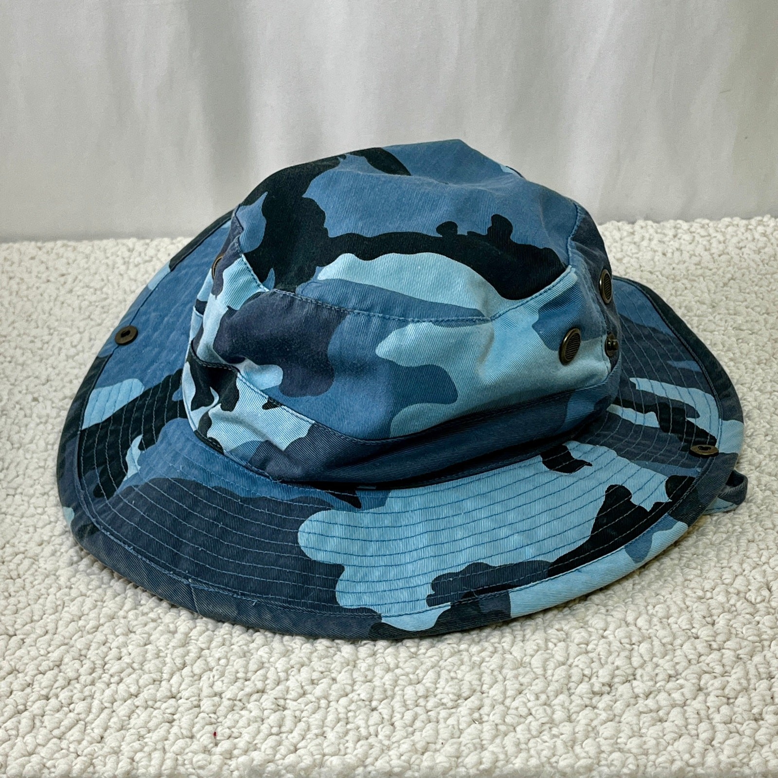 Air National Guard Bucket Hat Blue Camo Canvas Boonie Fuel Your Future O/S Promo