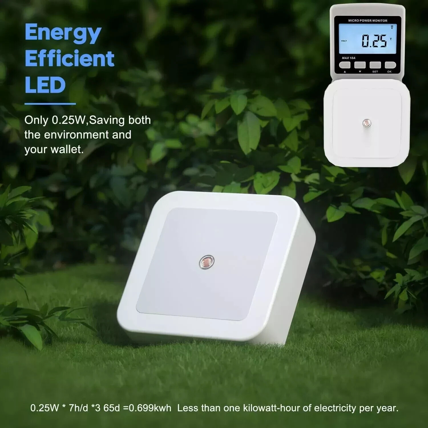 6Pcs Plug-in LED Night Lights Lamp Dusk to Dawn Sensor Hallway Kitchen Bathroom