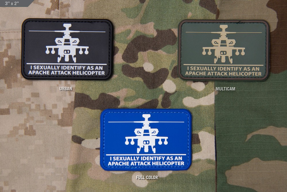 MSM HeliSexual "I Sexually Identify as an Apache Attack Helicopter" Morale Patch