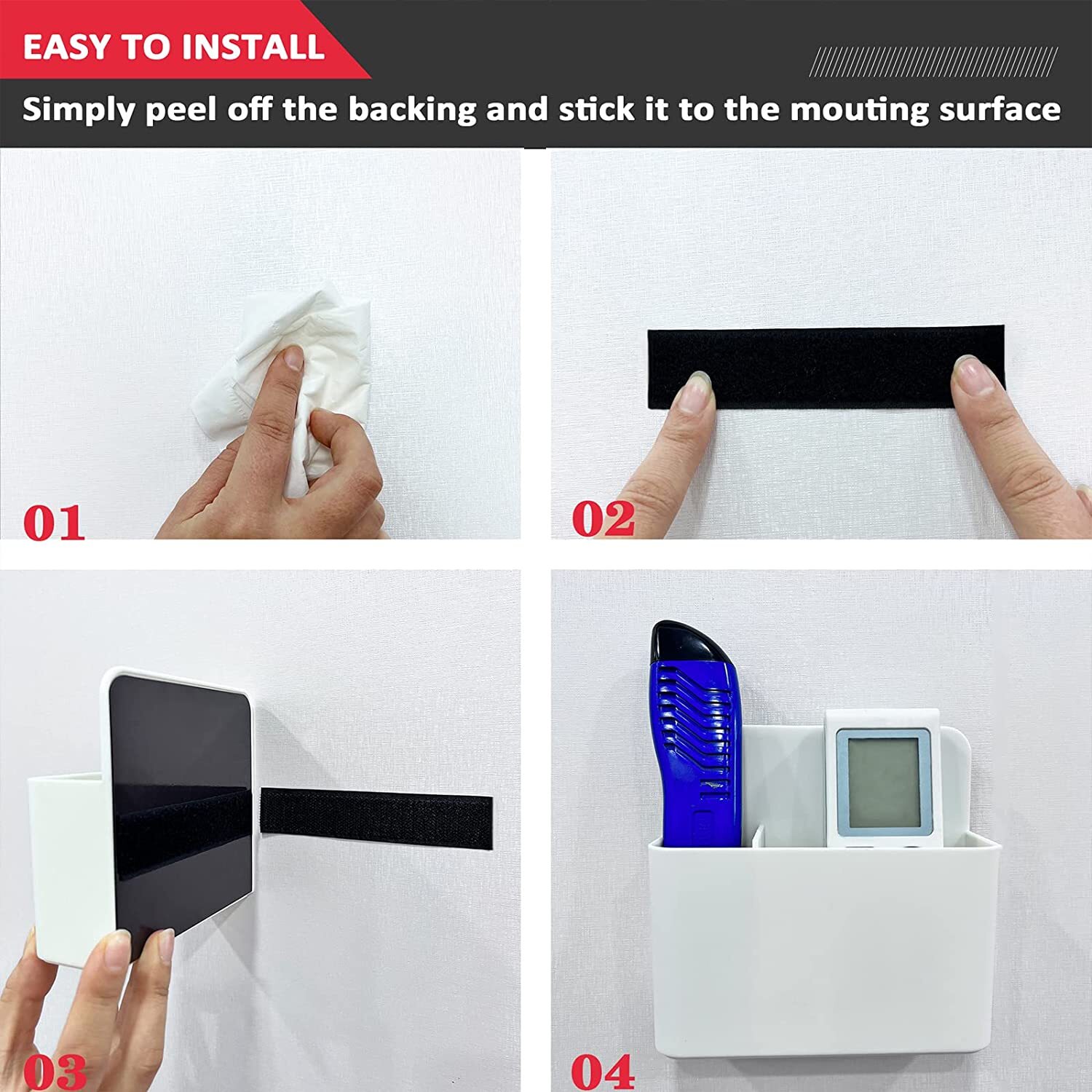 16 Ft Self Adhesive Tape Hook and Loop Fastener Extra Sticky Back Heavy Duty US