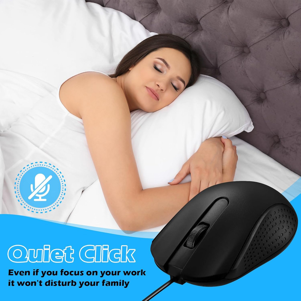 12 Pack Wired Mouse Bulk Computer Mouse Wired with Ergonomic Design Computer Mic