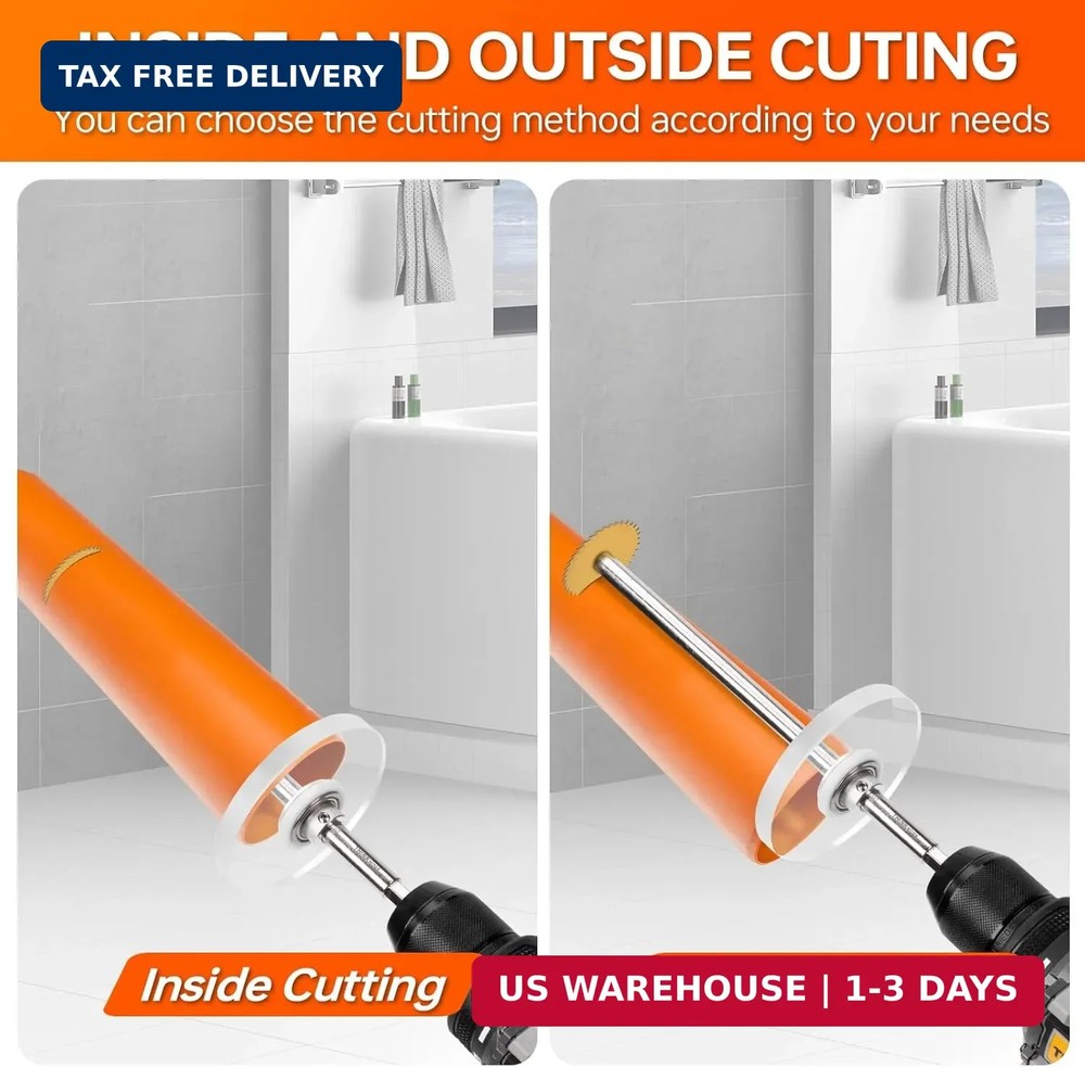 THINKWORK Inside Pipe Cutter for PVC Pipe, Cutter Tool Set with 7 inch Scale Adj