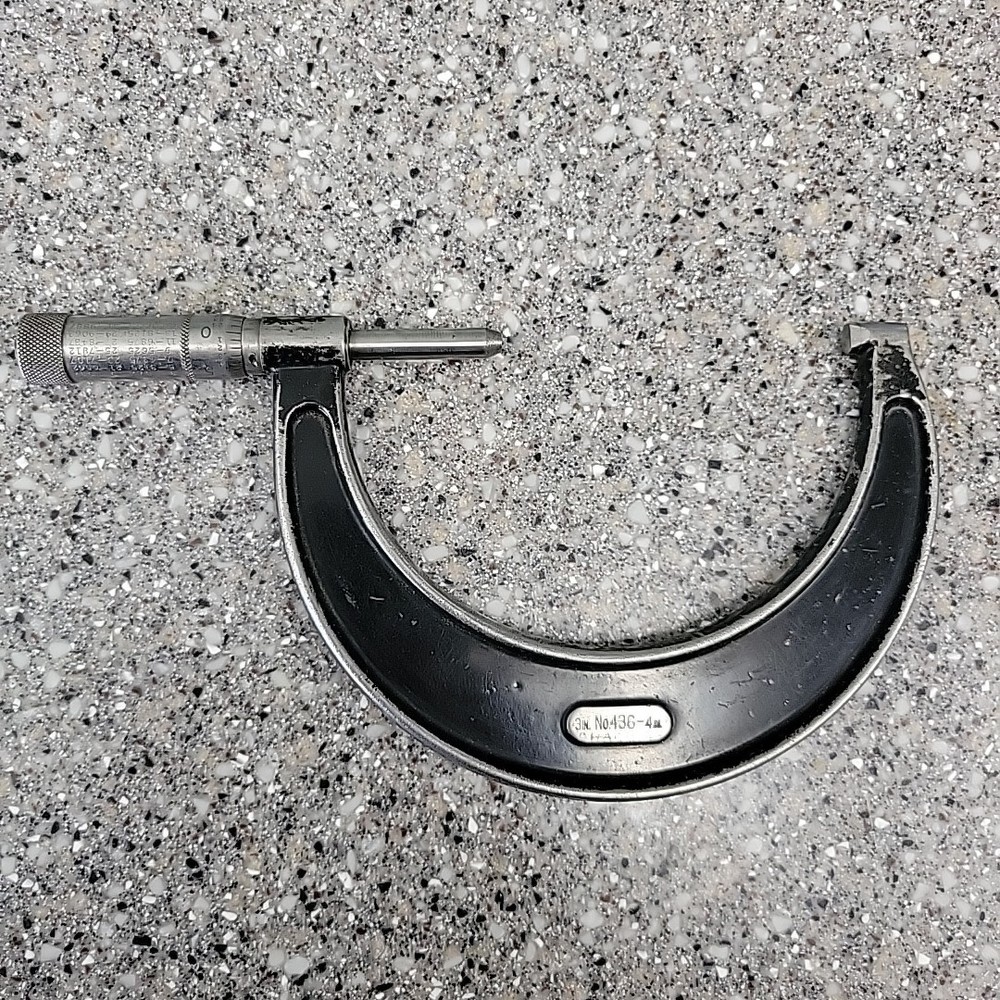 Starrett No. 436 3-4" micrometer, .001"