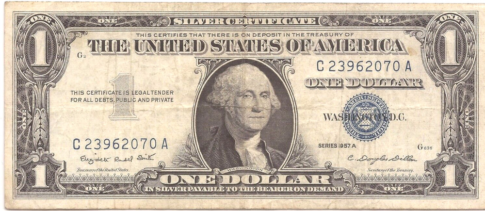 1957A *with motto* SILVER CERTIFICATE