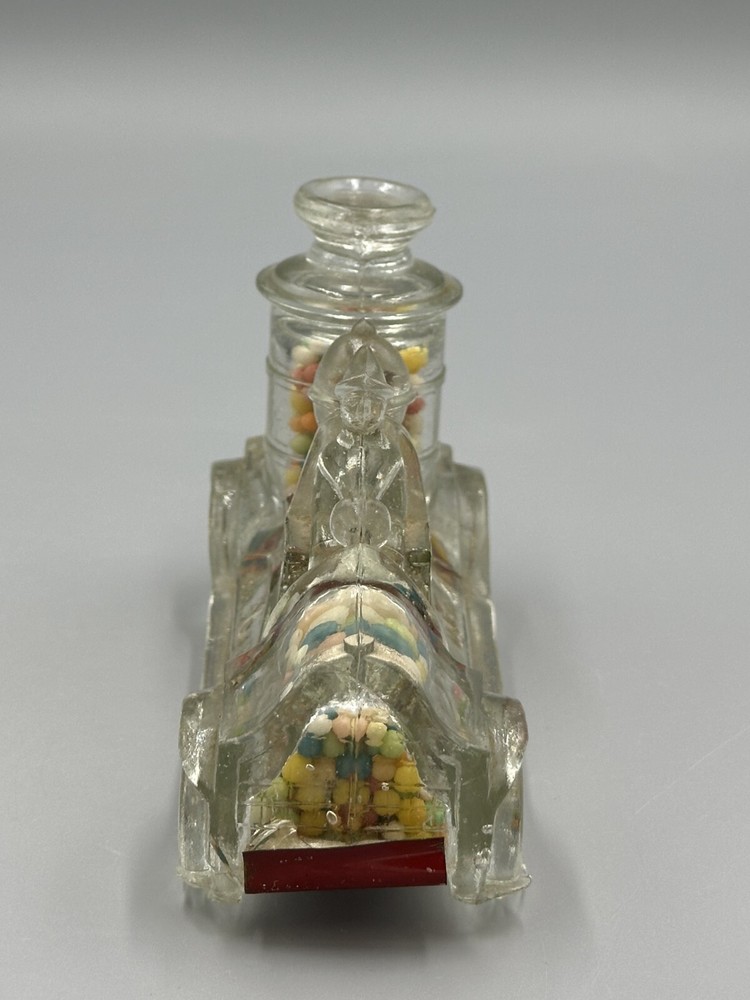 1920s FIRE ENGINE Large Boiler GLASS CANDY CONTAINER Antique A&E 220