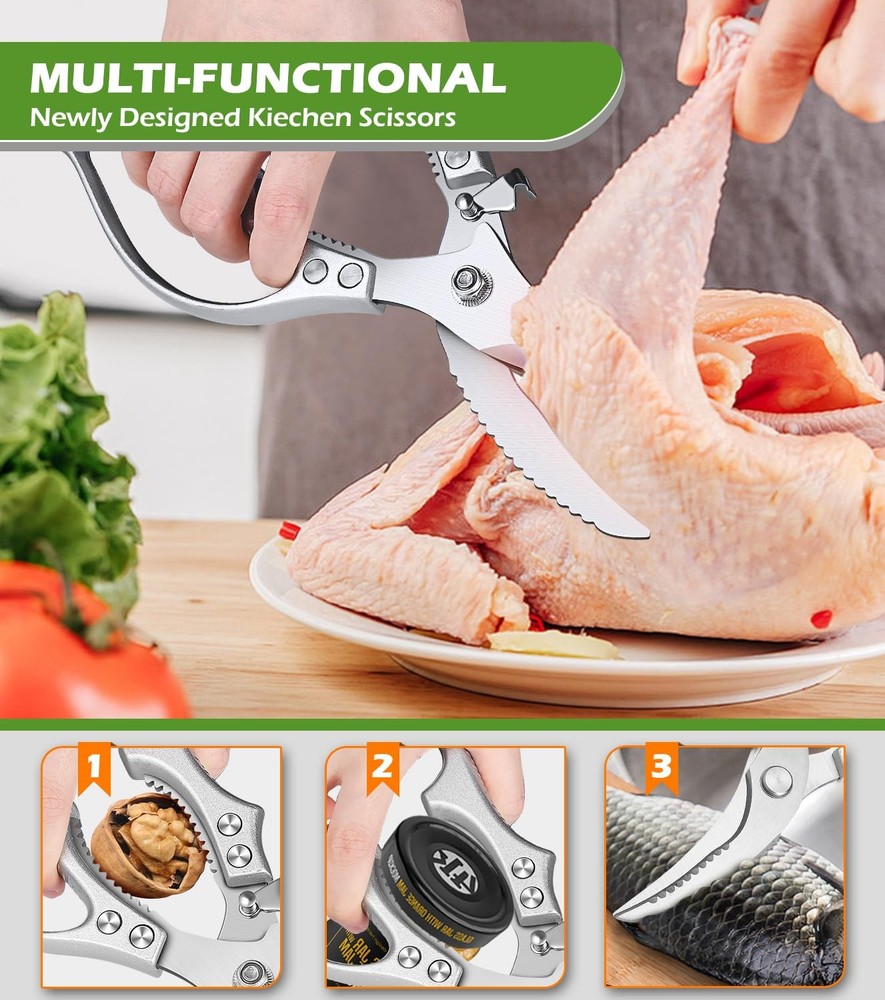 Poultry Shears – Heavy Duty Kitchen Shears Multipurpose Kitchen Scissors for...