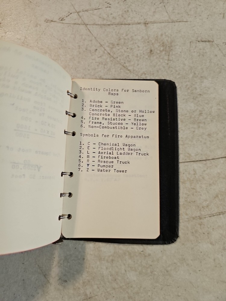 Vintage Firefighter Notebook. Hose, Flow, Pressure And Other Interesting Notes