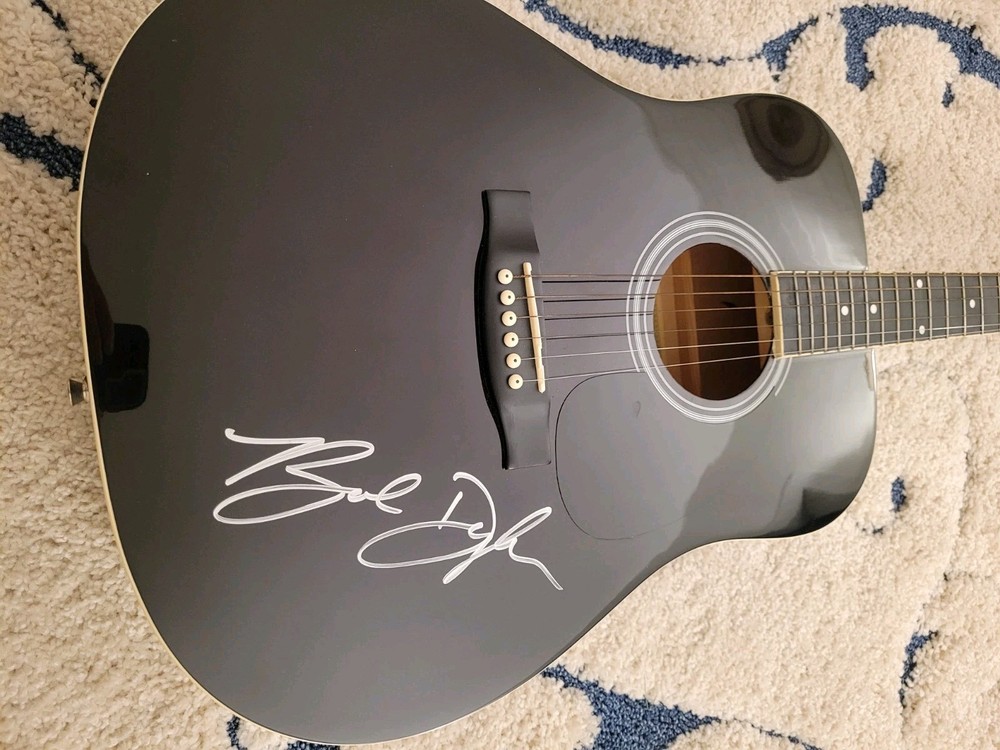 Bob Dylan Autographed Black Eleca Autistic Guitar Signed Authenticated