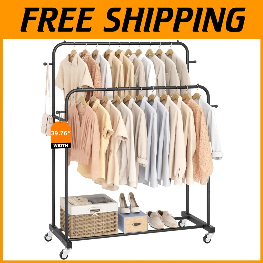 Portable Multi-functional Clothes Rack, Black